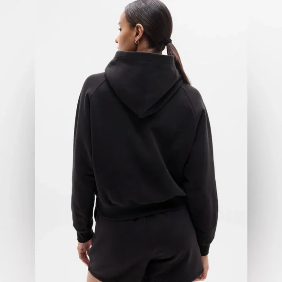 NWT - Athleta Black Easy Fleece 1/2 Zip Hoodie Size Large - Picture 5 of 5